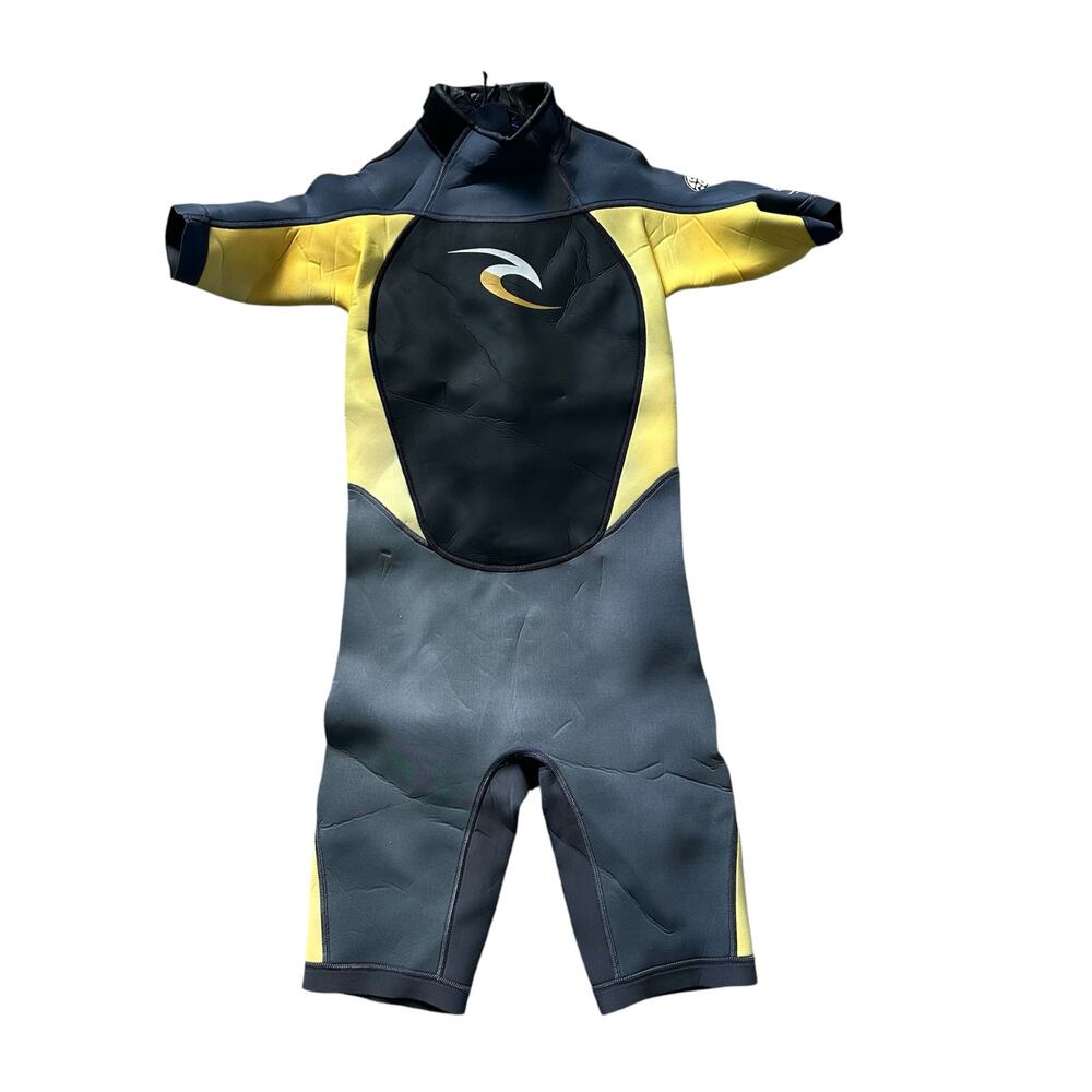 Rip‎ Curl Spring Wetsuit Bodysuit Youth Size 16 Swim Surf Dive Black Yellow